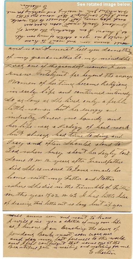 Last page of Elza's letter